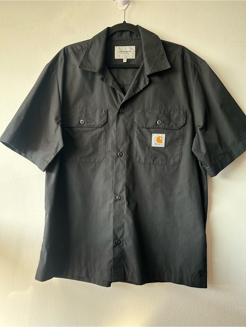 Carhartt Black Short-Sleeve Button-Down Work Shirt